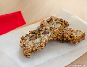 Barres de céréales banane, oléagineux et fruits secs