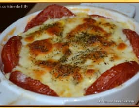 Oeuf cocotte, tomate et scamorza