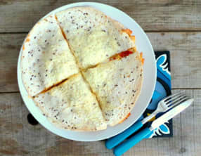 Quesadillas poivrons, oignons, poulet et mozzarella au four