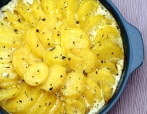 Gratin de pommes de terre au fromage ail et fines herbes