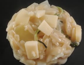 Orzo comme un risotto à la tomme de Savoie et épinard