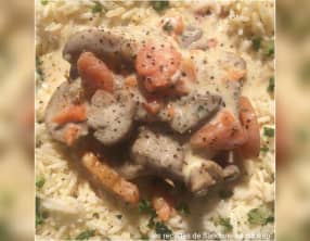 Blanquette de veau, carottes, champignons