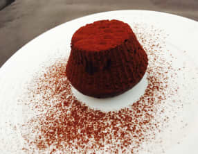 Pudding cœur fondant chocolat blanc et curd à l’orange 