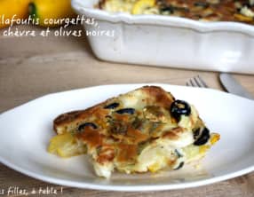 Clafoutis de courgettes au chèvre et aux olives noires