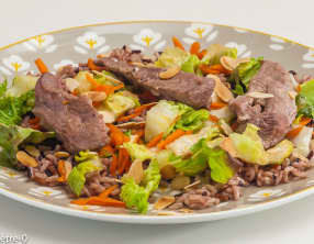 Aiguillettes de canard aux trois riz