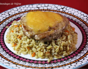 Thon au blé, carottes et mangue