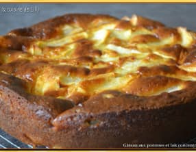 Gâteau aux pommes et lait concentré sucré