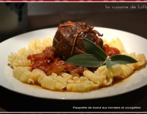 Paupiettes de boeuf aux tomates et courgette