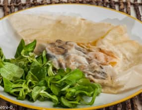 Briks à l'oeuf et aux coulemelles