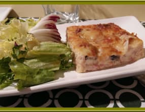 Quiche sans pâte aux champignons et bacon