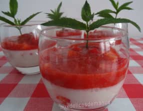 Panna cotta au lait d'amande et fraises