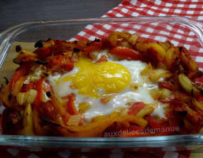 Chakchouka aux poivrons, tomate et oignon