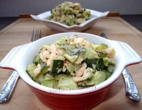 Courgettes poêlées à la truite