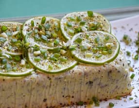 Terrine d'asperges, citron vert, menthe et sumac