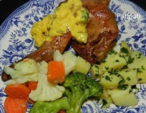 Cuisse de lapin sauce blackwells et ses légumes