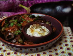 Caponata Sicilienne au zaatar et mousse chèvre-cumin