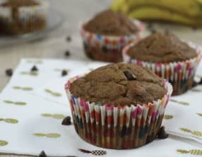 Muffins à la peau de banane et pépites de chocolat