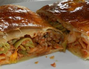 Trio de pâtes sauce bolognaise en croûte