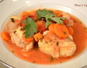 Osso bucco de lotte à la coriandre et au basilic