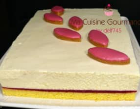 Entremets calisson framboise