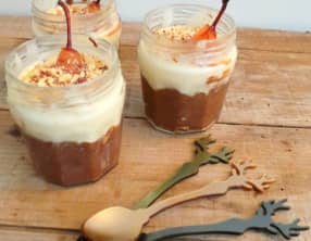 Tiramisu très chocolat et poires au sirop