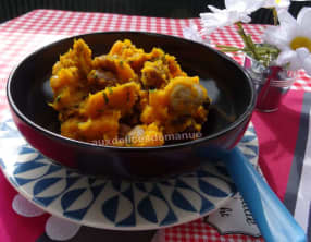 Purée de potimarron aux châtaignes et champignons