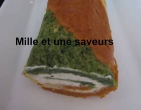 Roulé tricolore à la crème de fromage