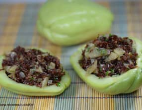 Christophine farcie au riz rouge