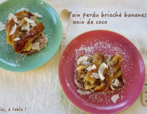 Pain perdu au lait de coco et à la banane