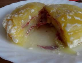 Gratin de pomme et pomme de terre à la pancetta