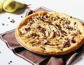 Tarte fine, poire et chocolat