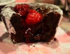 Fondant au chocolat aux framboises