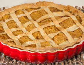 Tarte aux pommes, orange et fleur d'oranger