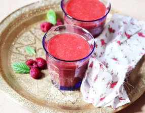 Smoothie kaki et framboises