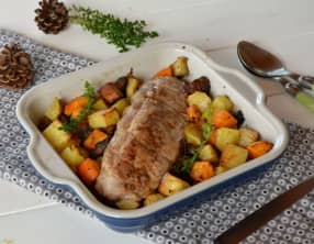 Filet mignon au four et légumes rôtis aux épices douces