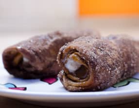 Brioche perdue roulée au chocolat et aux marshmallows