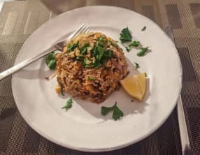 Riz sauté caramélisé aux pois chiches