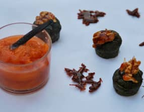 Gâteaux de fanes de carottes et noix caramélisées