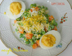 Oeufs Mimosa et macédoine de légumes