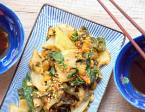 Blettes sautées aux pois cassés et quinoa