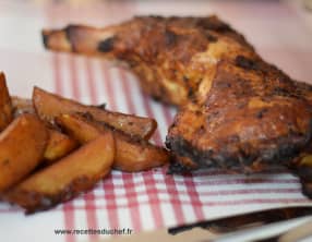 Cuisse de dinde marinée et pommes de terre