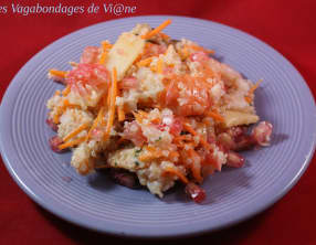 Salade quinoa, crevettes, pamplemousse et grenade