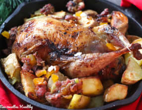 Caille farcie aux amandes et abricots secs