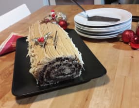 Bûche de Noël au chocolat et café