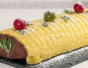 Bûche au chocolat et au romarin