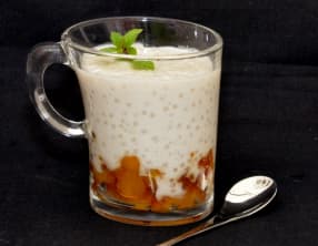 Crème dessert perlée aux mangues