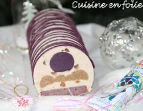 Bûche crème de marrons et cassis