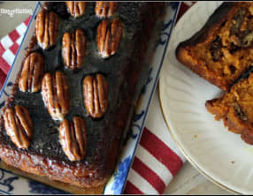 Cake au potiron aux épices , noix de pécan et sirop d'érable