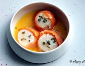 Saint-Jacques au saumon fumé et beurre-citron