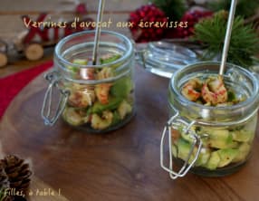 Verrines d’avocat aux écrevisses